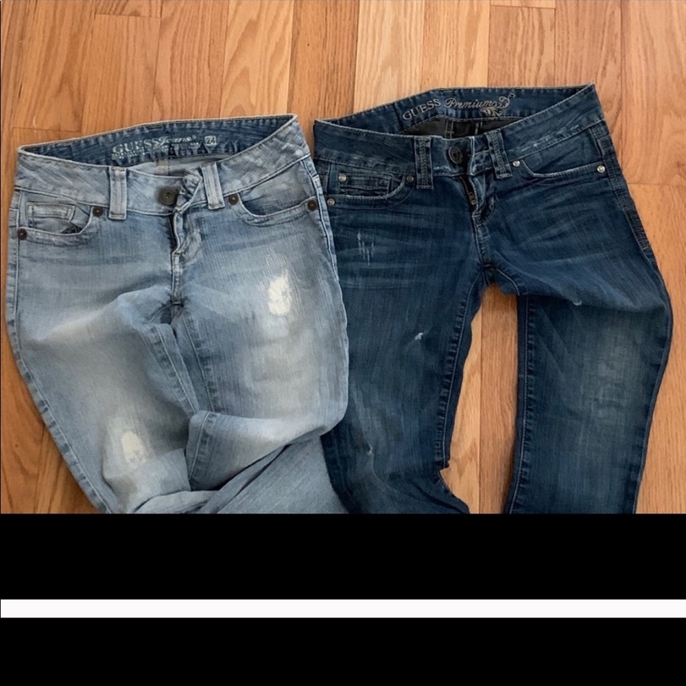 Guess jeans distressed. Size 24. 3 pairs